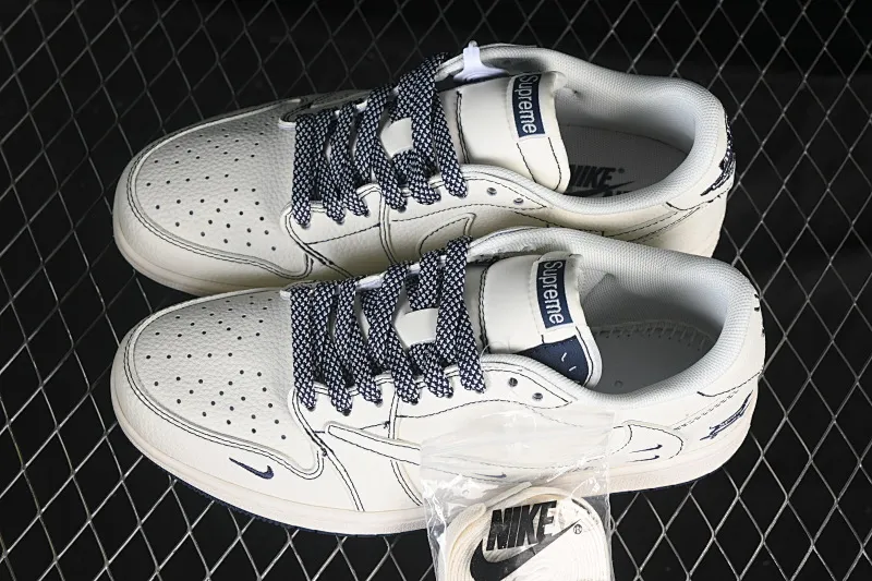 All categories Air Jordan Jordan series basketball shoes Air Jordan 1 Low High-end customized low-top sneakers Travis Scott x Fragment Design x Air Jordan 1 Low OG SP AJ1 Joe 1 rice white Nike blue low-top cultural casual sneakers XD0798-308